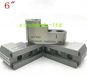 Set 6" HARD JAWS B-206 Type 1.5mm x 60º CNC Lathe Chuck Hardened (Third Order) - Picture 1 of 8