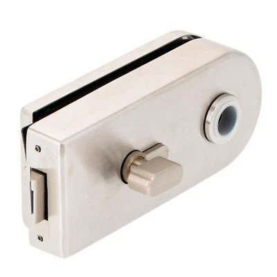 Glastürbeschlag Set D WC Edelstahl Studio ohne Bänder Glastürschloss ohne Griff - Bild 1 von 4