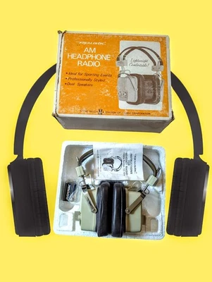 RADIO SHACK Auriculares AM Realistas Radio ALTAVOCES DOBLES De Colección NUEVO STOCK ANTIGUO Foto 1 de 4