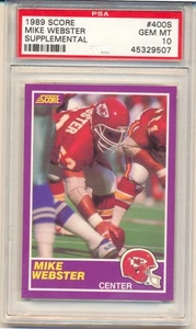 1989 Score Supplemental Mike Webster (HOF) (#400S) PSA10 PSA - Picture 1 of 2