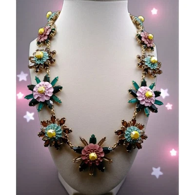 Collar con babero de cristal esmaltado multicolor J Crew Foto 1 de 4