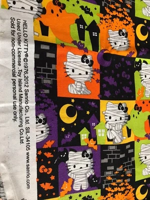 2012 Hello Kitty Halloween 13” X 41” 100% cotton fabric #2157a - Image 1 of 2