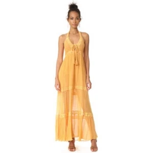 Maxi Vestido Boho Amarillo Botín Pirata Jen de Free People - Imagen 1 de 12