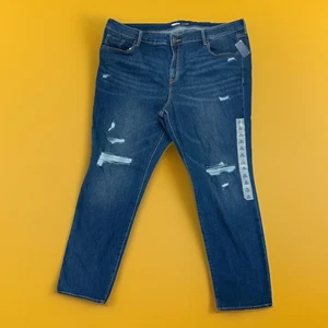 Jeans donna nuovi con etichette Old Navy taglio dritto taglia 20 distrutti in fabbrica 44x30 - Foto 1 di 19