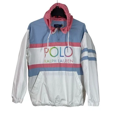 Polo Ralph Lauren Jacket Womens Small Color Block Windbreaker Pullover 1/4 Zip - Image 1 of 4