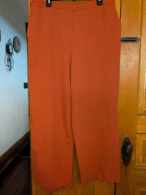 Pantalones elásticos para mujer Alfred Dunner talla 18 rojo óxido poliéster cintura elástica -44 Foto 1 de 4