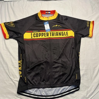 Camiseta deportiva de ciclismo Primal Copper Triangle para hombre grande negra 2018 corte deportivo cremallera completa Foto 1 de 4