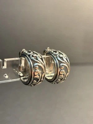 Silpada Sterling Silver Clip On Filigree Scroll Hoop Earrings C1380 - Image 1 of 4