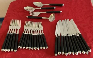 Mikasa 18/10 stainless Rondo-Onyx mixed lot of 55 pieces 5 place settings - Picture 1 of 9