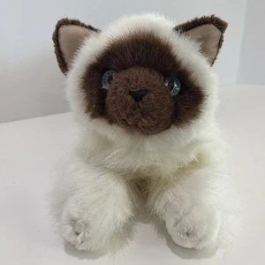 Aurora Siamese Himalayan Cat Plush 12" Kitty Blue Eyes Stuffed Animal Realistic - Picture 1 of 9