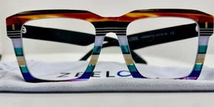Gafas de lectura Zeelool unisex con marco de rayas, incluye estuche de almacenamiento de microfibra - Imagen 1 de 6