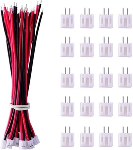 Set of 20 JST Micro 2-Pin 2.0mm connectors with 80mm silicone cable for RC... - Picture 1 of 7