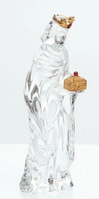 Gorham Crystal Nativity Wiseman King Melchior Figurine w/ Gold Box - Image 1 of 4