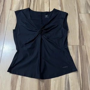 Top Patagonia para mujer talla L Bandha remolino anudado negro sin mangas senderismo activo - Imagen 1 de 7