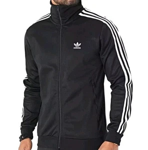NEW ADIDAS MENS BECKENBAUER BLACK TRACK TOP CLASSIC H09112. UK SIZE SMALL. - Picture 1 of 12