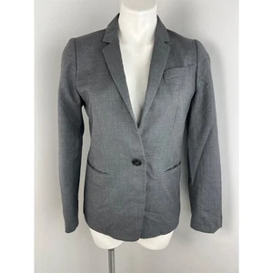 Women’s J.Crew Super 120s Wool Charcoal Gray Blazer Career Size 4 - Picture 1 of 6