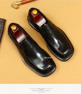 Scarpe casual inglesi uomo formali business pelle punta quadrata nuove mocassini scarpe - Foto 1 di 28