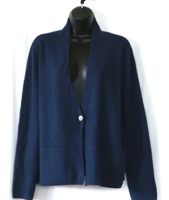 Cárdigan Charter Club Azul Marino Cachemira Un Botón 45 en Chst 24 en Largo Talla XL EXC Foto 1 de 3