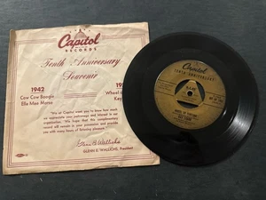 Capitol 10th Anniv. Promo 45 – Cow Cow Boogie / Wheel of Fortune VG+ w/ Sleeve - Picture 1 of 2