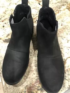Sorel Emelie Black Size 8.5 Woman’s Chelsea Pull On Boots Waterproof - Picture 1 of 20