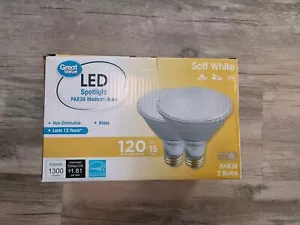 2 120-Watt PAR38 Indoor/Outdoor Clear Glass LED Spot Lights - 1300 Lumens - Picture 1 of 3