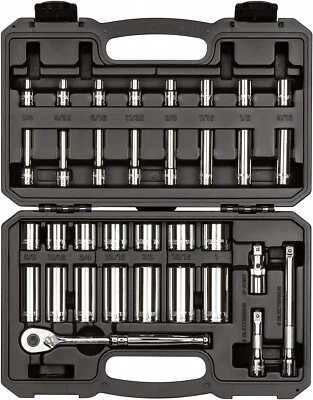 TEKTON SKT15101, 3/8" Drive 6-Point Socket & Ratchet Set, 34-Piece (1/4-1 in.) - Image 1 of 4