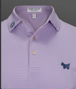 PETER MILLAR SCOTTY CAMERON CIRCLE T SCOTTY DOG MENS SS STRIPE POLO SHIRT XL NEW - Picture 1 of 8