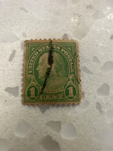 RARE 1 Cent Lime Green Ben Franklin STAMP Postal Cover