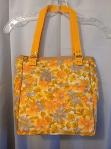 Neu Herbst Stachel Schultertasche orange braun Blumen Doppelgriff Tragetasche 10x11x5 - Bild 1 von 9