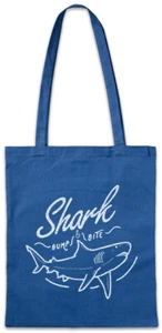 Shark Bump & Bite Stofftasche Einkaufstasche Diver Diving Surfer Surfing Beach - Picture 1 of 1