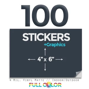 100 individuelle Qualitäts Vinyl AUFKLEBER + KOSTENLOSE Grafiken & Versand (4" x 6") - Bild 1 von 1