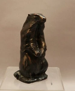 Willi Tannheimer (geb. 1940 Hinterstein) - Murmeltier Bronze mit dunkler Patina - Bild 1 von 12