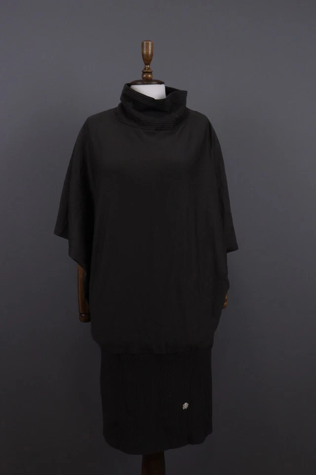 Vestido Suéter ROBERTO CAVALLI Marrón Cuello Simulado Lagenlook Manga 3/4 Talla 16/XL Foto 1 de 4