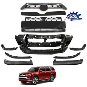 For 14-19 Toyota 4Runner Limited Front Bumper Grille Assembly Body Kits Black - Picture 1 of 7