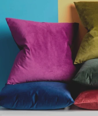 一对 ~ 18 x 18 ~ EGGPLANT / GRAPE 豪华紫色天鹅绒枕套 ~ #A34 — 第 1/2 张图片