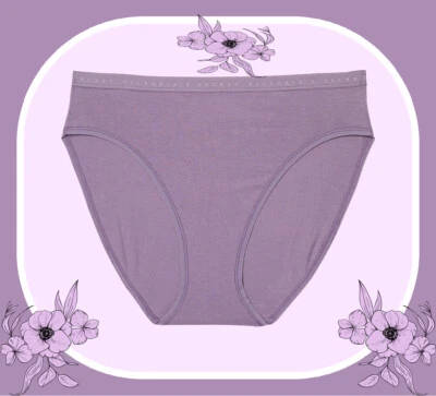S M L XL XXL Brezo Ciruela LOGO Algodón Victoria Secreto Pierna Alta Cintura Calzoncillo Panty Foto 1 de 4