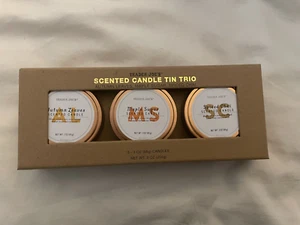 Trader Joe's Scented Candle Tin Trio Autumn Leaves, Maple Sugar, Spiced Chai - Picture 1 of 1
