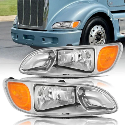 Juego de faros cromados para camión Peterbilt 330/384/386 2005-2015 izquierda+derecha Foto 1 de 4