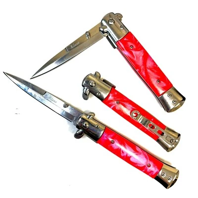 "Navaja de bolsillo estilo clásico de supervivencia abierta asistida por resorte rosa de 9"" GS03MPNK Foto 1 de 4