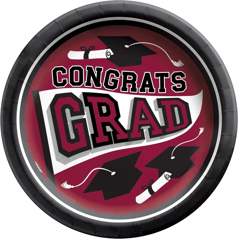 True to Your School Spirit Graduation Party 8.5" Paper Dinner Plates 11 COLORS - Image 1 of 1