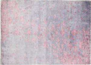 Moderner Teppich 150x200 Handgeknüpft Grau Abstrakt Orientalisch UNIKAT Kurzflor - Picture 1 of 9