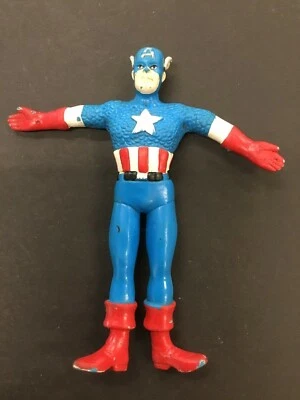 Boneco Bendie dobrável vintage Captain America Just Toys 6" vintage 1989 - Imagem 1 de 4