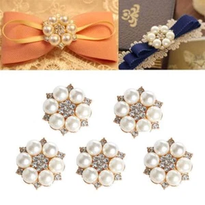 Bow Accessories DIY Garment Decorative sewing button pearls Flower Rhinestone - Picture 1 of 17