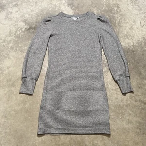 BB Dakota Steve Madden Dress Womens Medium Heather Gray Knit Long Sleeve - Picture 1 of 11