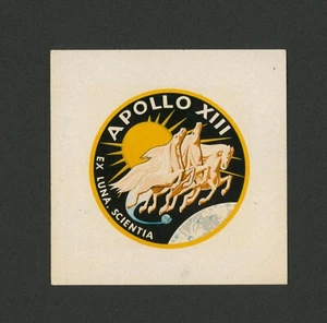 Vintage NASA Early APOLLO XIII Apollo 13 mission sticker decal 4"x4" - Picture 1 of 2