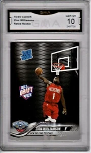 ZION WILLIAMSON 2019 NEW ORLEANS PELICANS RC GMA GRADED GEM-MT 10 PERFECT - Bild 1 von 2