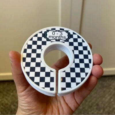 Checkered Closet Dividers 0-3 Months - 18-24 Months Black & White In Packaging - Image 1 of 4