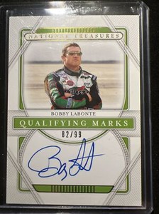 2021 Panini National Treasures Racing BOBBY LABONTE Qualifying Marks Auto /99