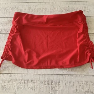 Neu ohne Etikett Damen-Bikiniunterteil rot zum Überziehen mit Rock - Bild 1 von 6