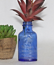 1930s Vintage Milk of Magnesia Chas. H. Phillips Chemical Co. Blue Glass Bottle